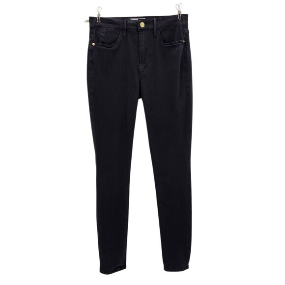 Frame Denim Womens 27 Jeans Le High Skinny High Rise Black Stretch Pockets - Picture 1 of 10